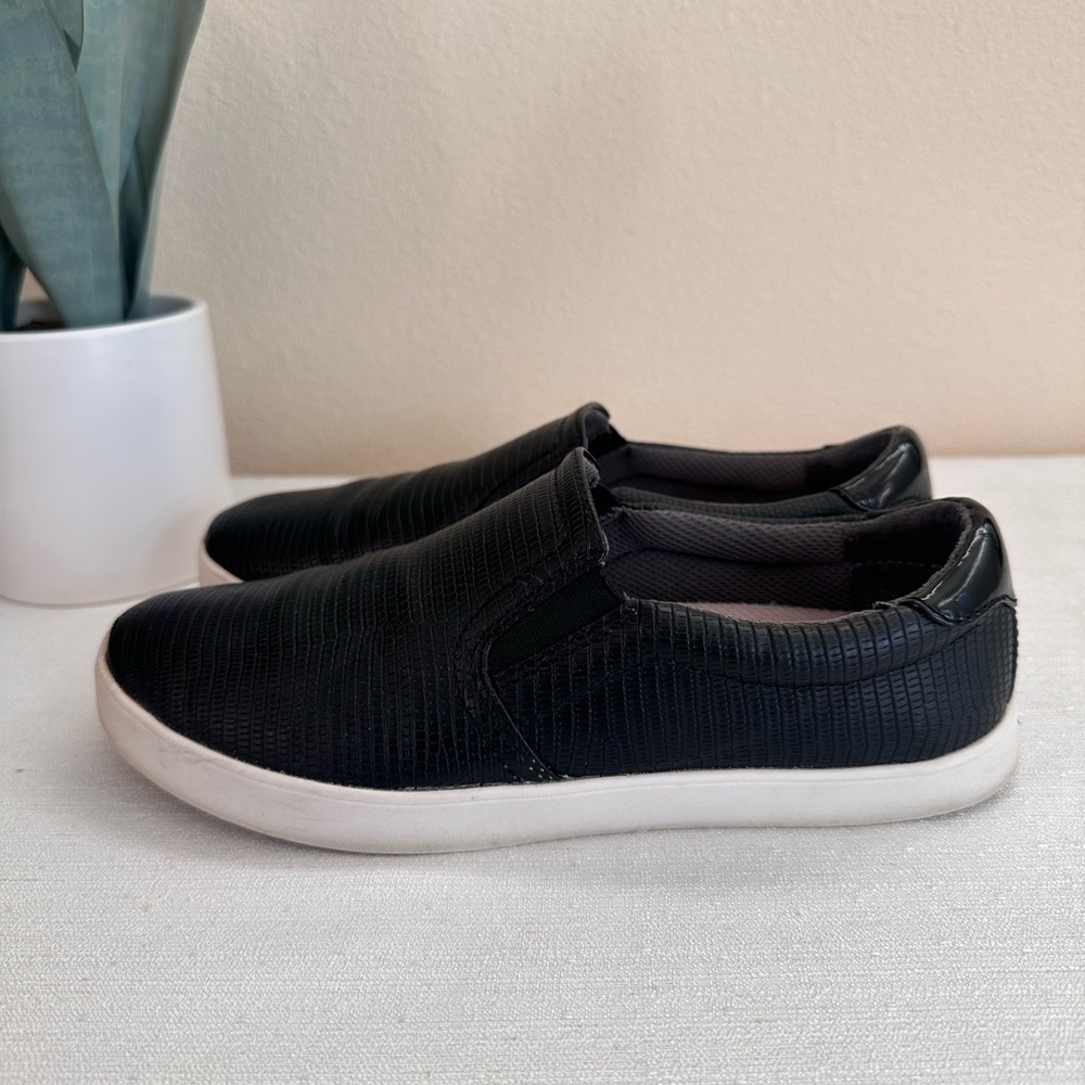 Dr. Scholl’s Black Snake Skin Texture Leather Casual Sneakers Women’s 7M - Picture 3 of 12